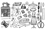 Set of sewing tools and