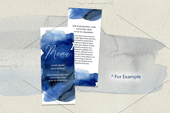 Navy Blue Watercolor Stains Splashes in Illustrations - product preview 2