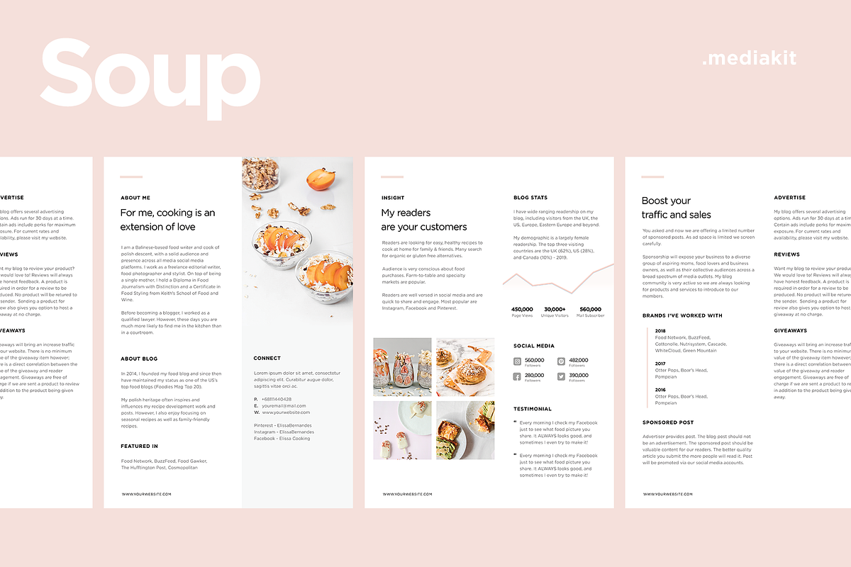 Media Kit Template for Food Blogger in Website Templates - product preview 8