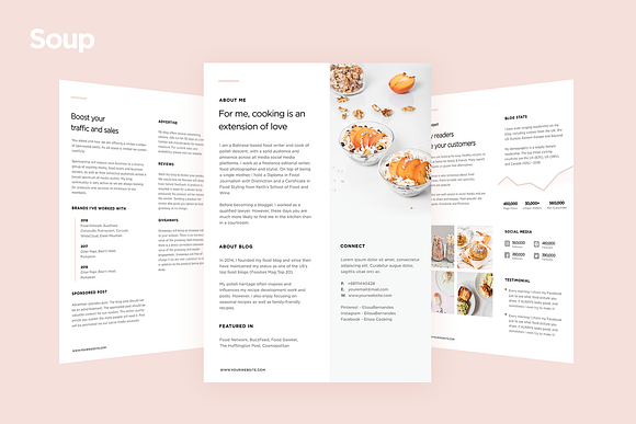 Media Kit Template for Food Blogger in Website Templates - product preview 1
