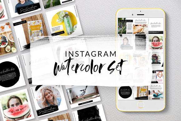 Instagram Watercolor Templates in Instagram Templates - product preview 1
