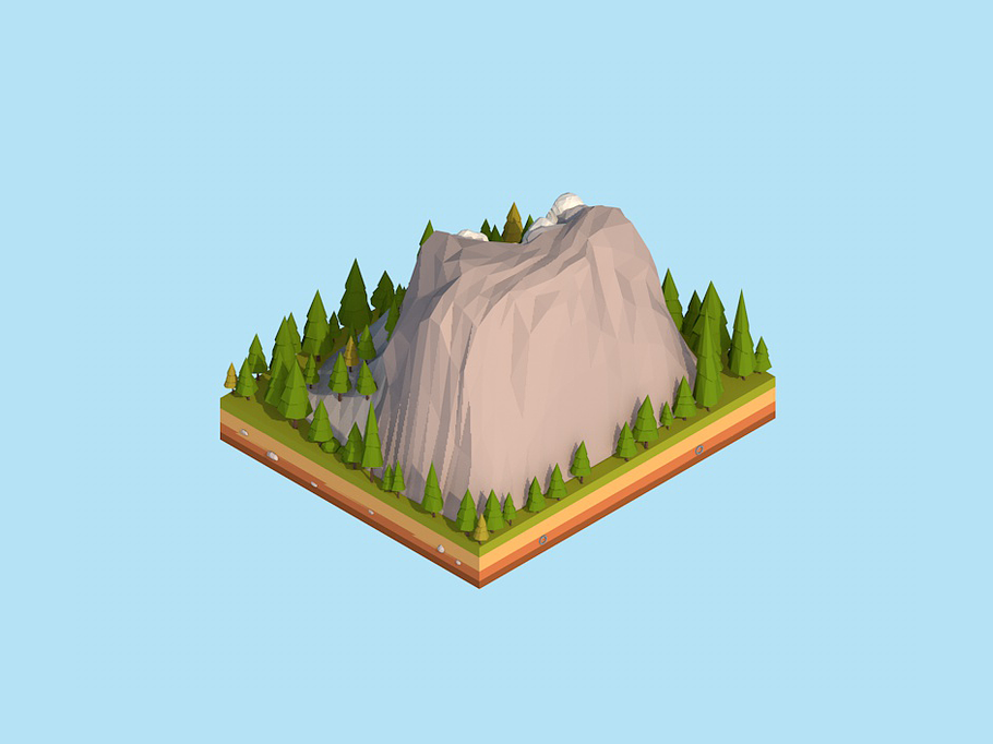 Cartoon Low Poly United States Rushm in Architecture - product preview 3