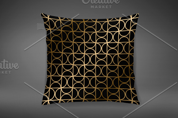 Golden seamless geometric patterns in Patterns - product preview 4