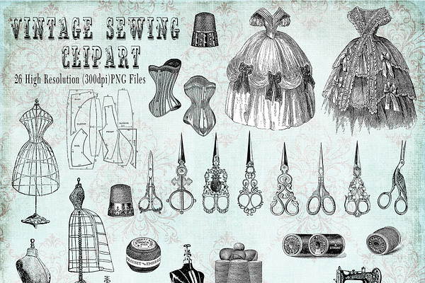 Vintage Sewing Clipart