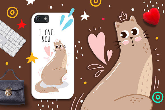 Cats Portrait Set in Illustrations - product preview 3