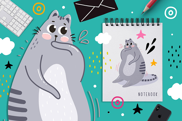 Cats Portrait Set in Illustrations - product preview 7