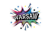 Warsaw Comic Text in Pop Art Style.
