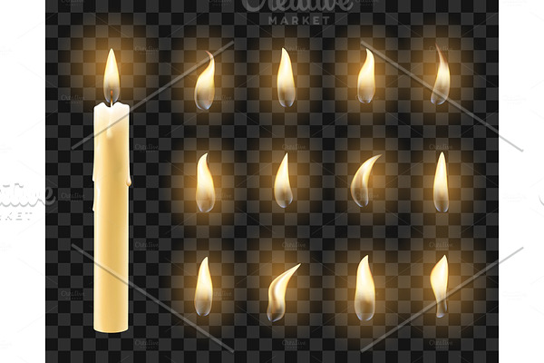 Candles with warm candlelight