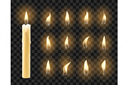 Candles with warm candlelight