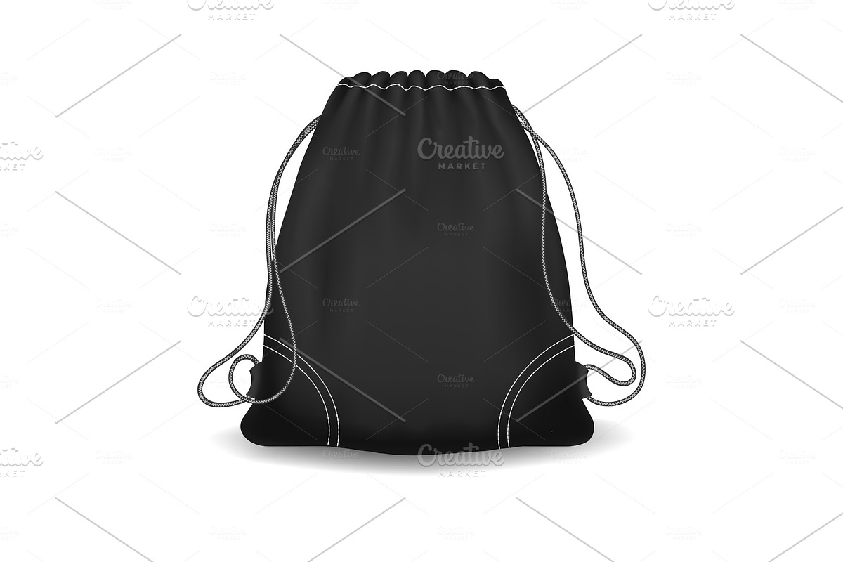 Black sport knapsack in Textures - product preview 8