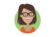 Woman Face Emotive Vector Icon in