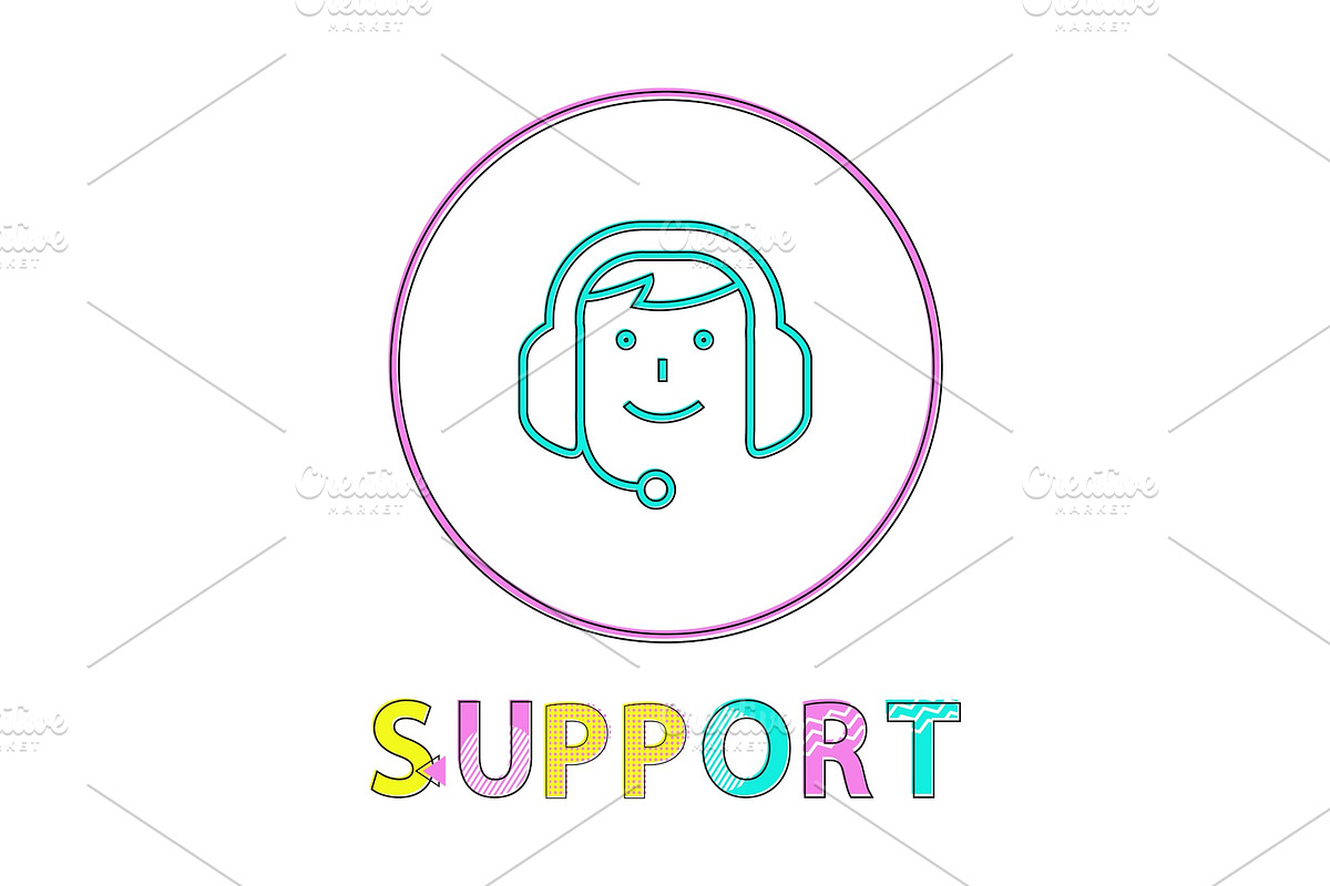 Online support, linear outline style in Illustrations - product preview 8
