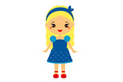 Cute girl Pretty child in blue dress