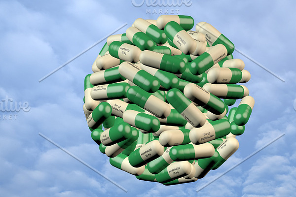 3d illustration antidepressant pill 