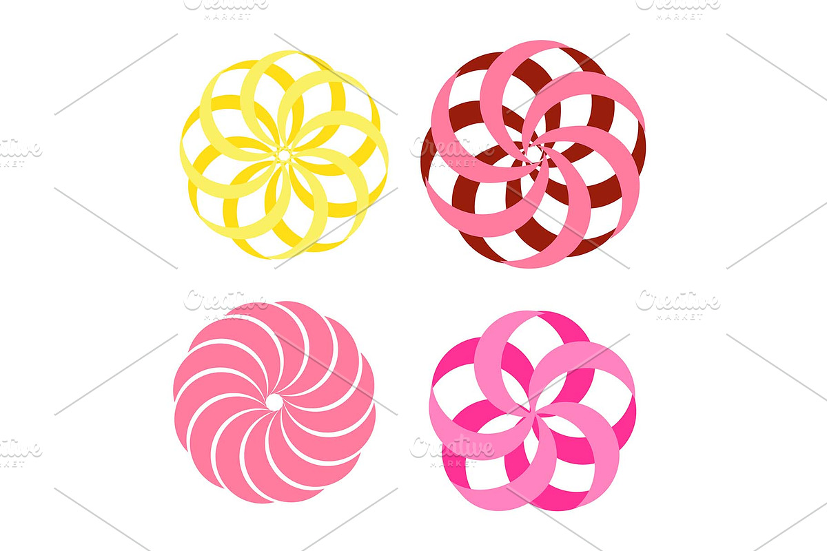 Abstract flower shape elements in Icons - product preview 8