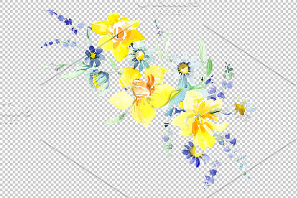 Bouquet Freshness Watercolor png in Illustrations - product preview 2