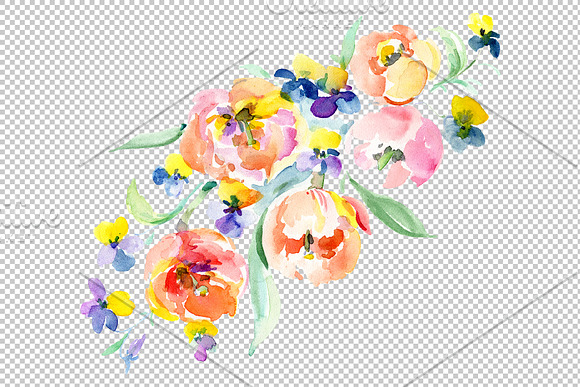 Bouquet Freshness Watercolor png in Illustrations - product preview 3