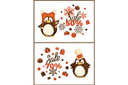 Christmas Sale Penguin in Hat with