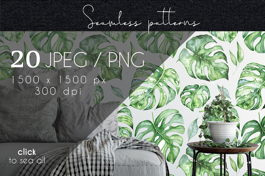 Tropical seamless patterns in Patterns - product preview 8