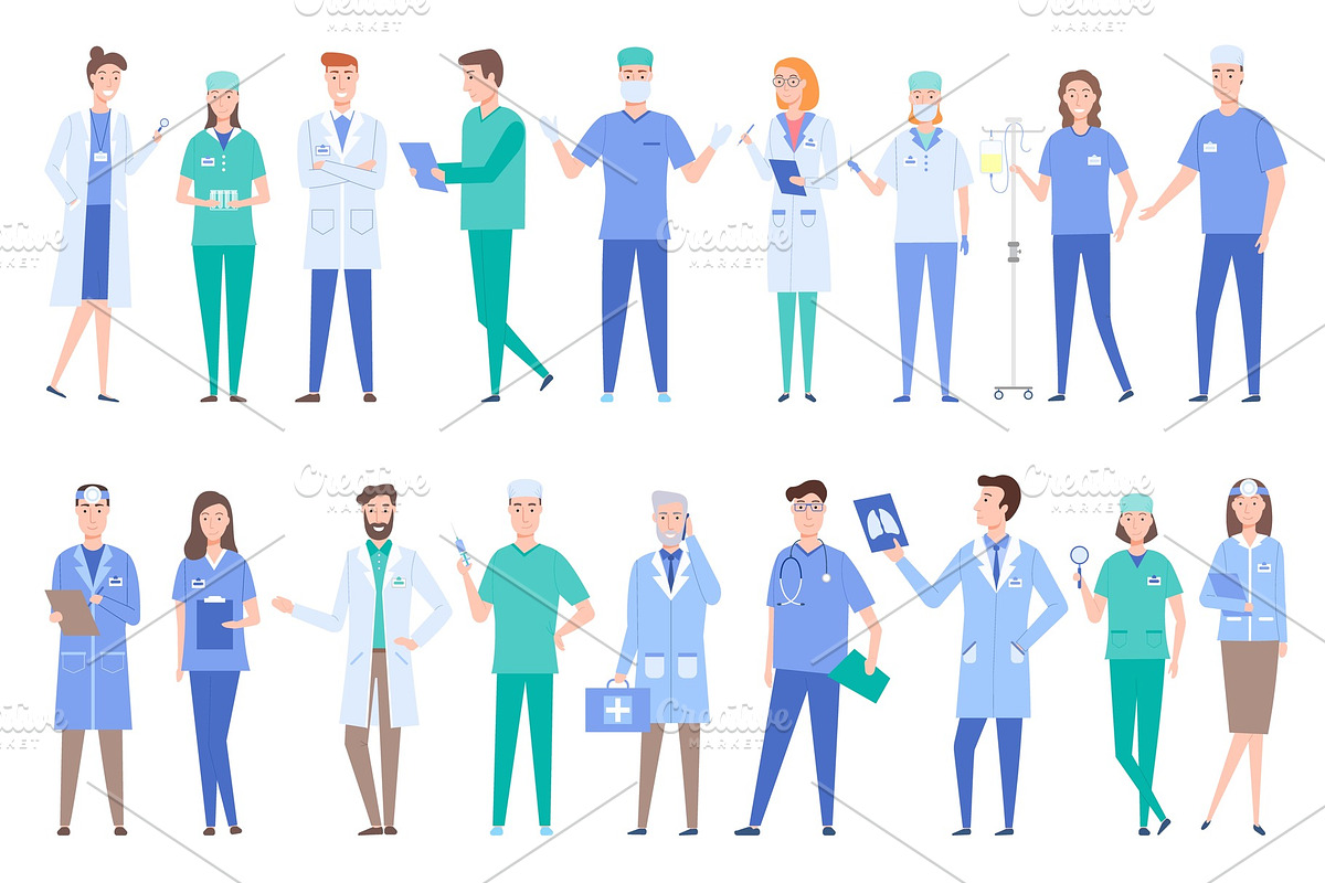 People Working as Doctors Wearing in Illustrations - product preview 8