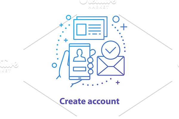 Account creating concept icon