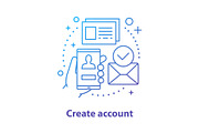 Account creating concept icon