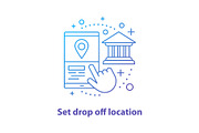 Setting drop off location icon