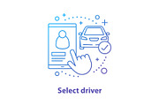 Drivers choosing concept icon