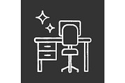 Cleaning table desk chalk icon