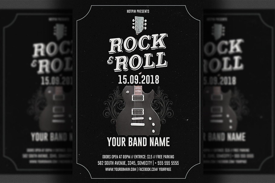 Live Music Rock Flyer Template in Flyer Templates - product preview 8