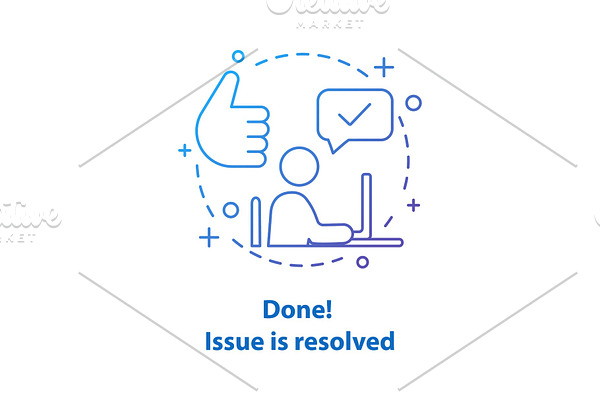 Solved problem concept icon