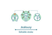 Jealousy concept icon
