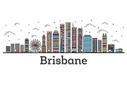 Outline Brisbane Australia City 