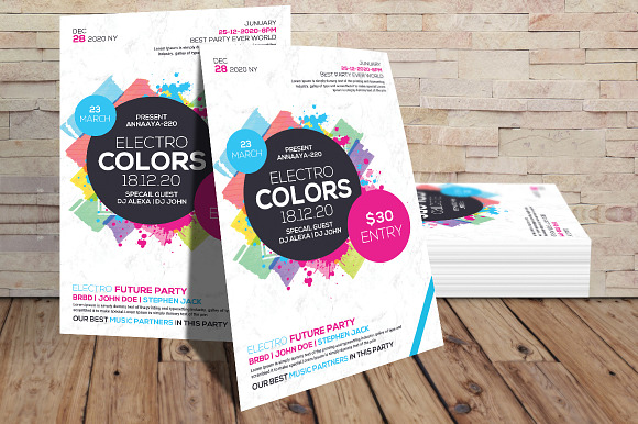 Electro Light Trails Flyer in Flyer Templates - product preview 2