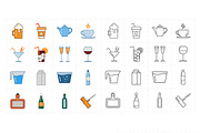 16 modern flat bar icons
