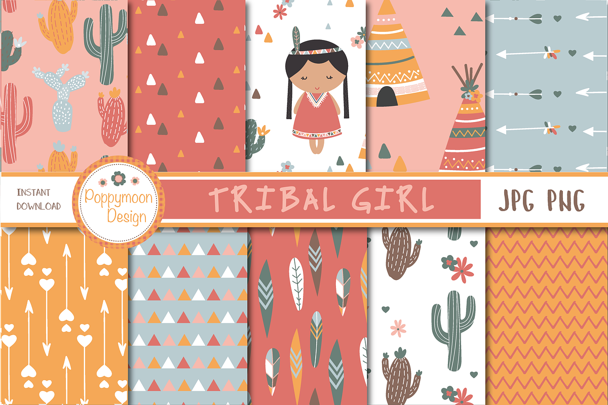 Tribal girl papers in Patterns - product preview 8