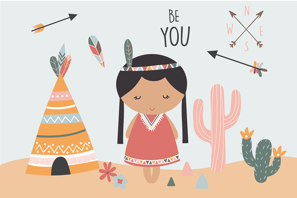 Tribal girl in Illustrations - product preview 8