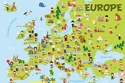 Cartoon map of Europe