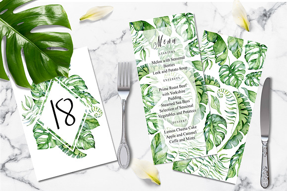 Tropical Greenery Wedding Suit in Wedding Templates - product preview 1