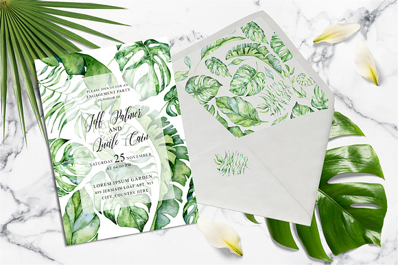Tropical Greenery Wedding Suit in Wedding Templates - product preview 2