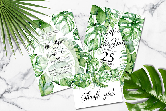 Tropical Greenery Wedding Suit in Wedding Templates - product preview 3