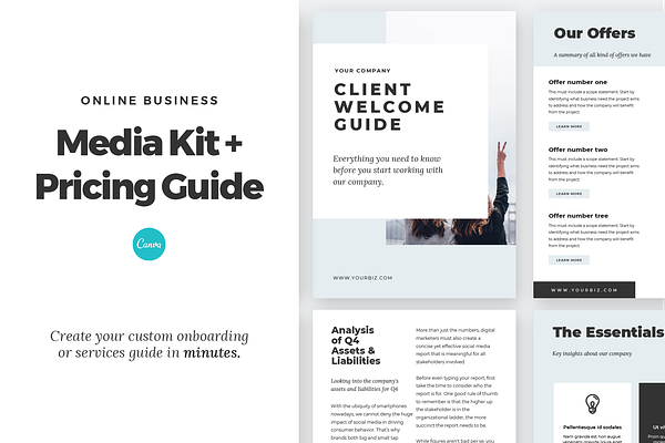 Media Kit + Pricing Guide for Canva