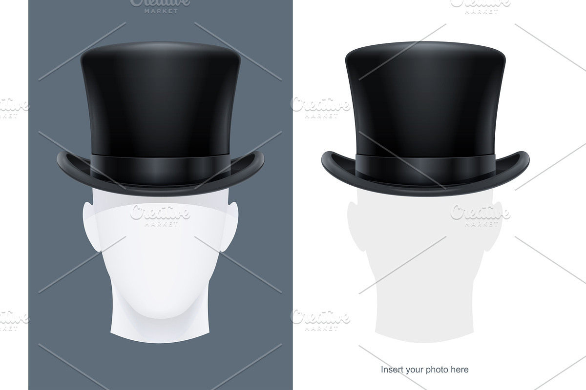 Vintage classic top hat. Vector. in Illustrations - product preview 8