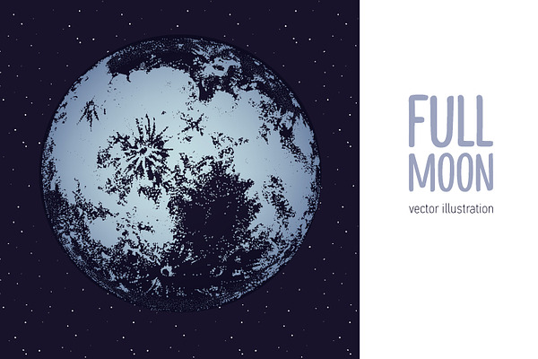 Full Moon dotwork illustrations
