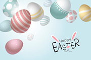 Easter eggs falling background