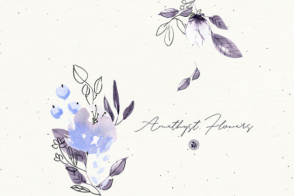 Amethyst Flowers in Illustrations - product preview 2