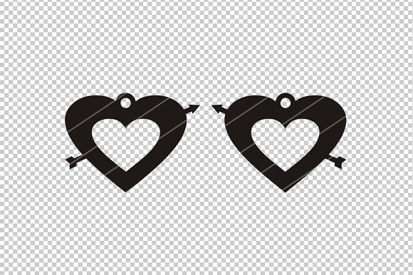 Heart earrings svg,Heart svg,cricut  in Patterns - product preview 1