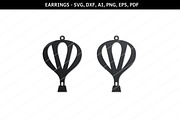 Hot air baloon earrings svg,cricut