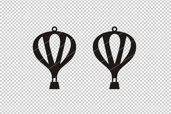 Hot air baloon earrings svg,cricut in Patterns - product preview 1