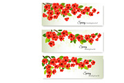Three nature spring banners. Vector